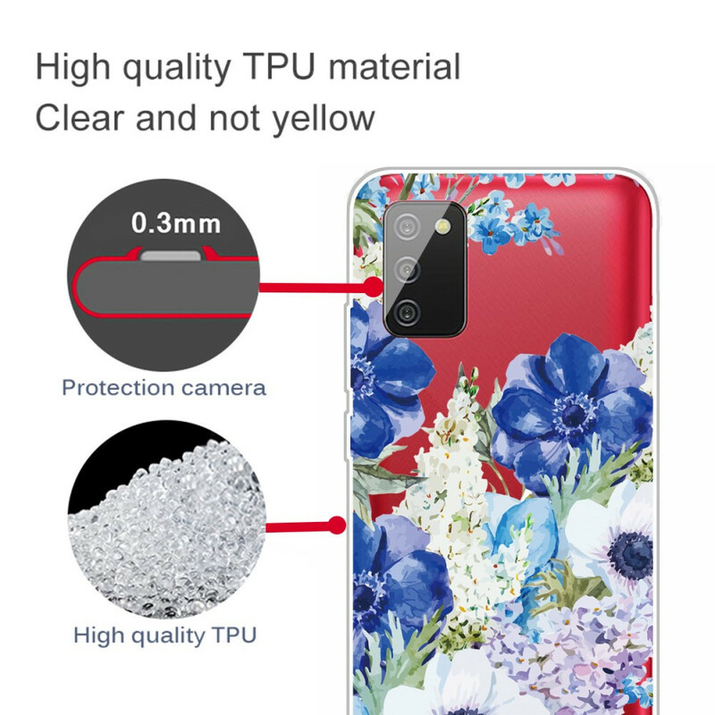 Samsung Galaxy A02s Clear Watercolour Flower Case