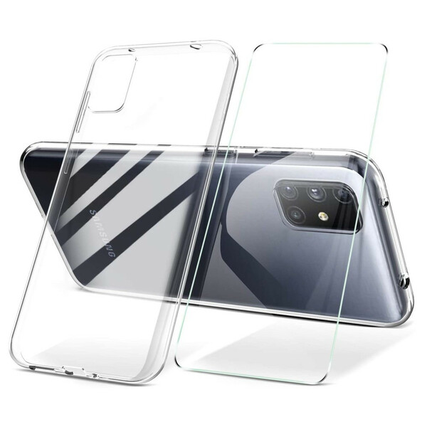 Samsung Galaxy M51 fodral och skärm av härdat glas