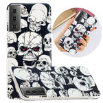 Samsung Galaxy S21 5G Försiktighet Skulls Fluorescent Case