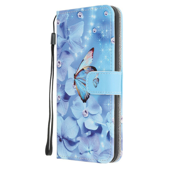 Samsung Galaxy A52 5G fodral Diamond Butterflies med rem